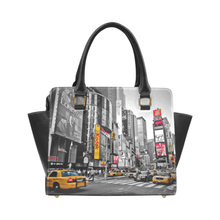 Times Square Old Map Rivet Shoulder Purse