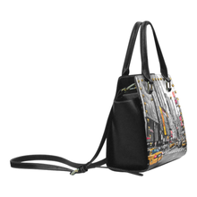 Times Square Old Map Rivet Shoulder Purse