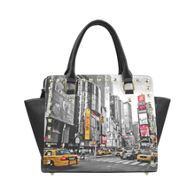 Times Square Old Map Rivet Shoulder Purse
