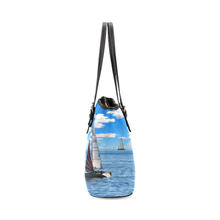 Sail Boat Leather Tote Bag