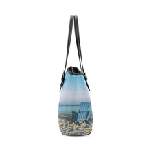 Blue Chair Leather Tote Bag
