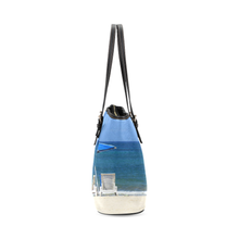 Beach Chairs Leather Tote Bag