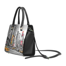 Times Square Old Map Rivet Shoulder Purse