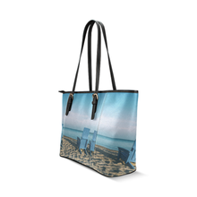 Blue Chair Leather Tote Bag