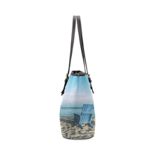 Blue Chair Leather Tote Bag