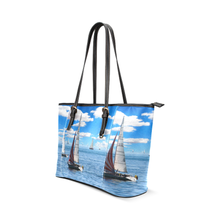 Sail Boat Leather Tote Bag