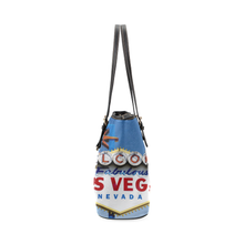 Las Vegas Sign Leather Tote Bag