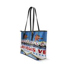 Las Vegas Sign Leather Tote Bag