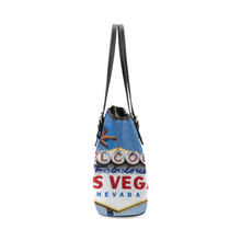 Las Vegas Sign Leather Tote Bag