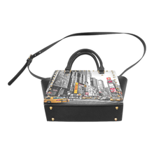 Times Square Old Map Rivet Shoulder Purse