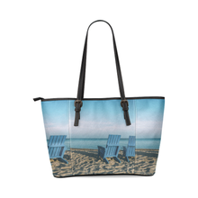 Blue Chair Leather Tote Bag