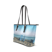 Blue Chair Leather Tote Bag
