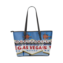 Las Vegas Sign Leather Tote Bag