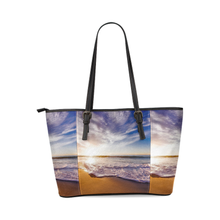 Beach Front Leather Tote Bag