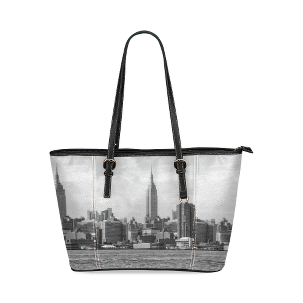 NYC Skyscraper Leather Tote Bag