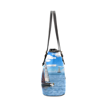 Sail Boat Leather Tote Bag
