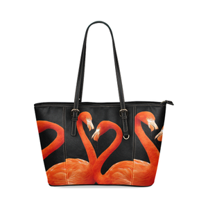 Flamingo Leather Tote Bag