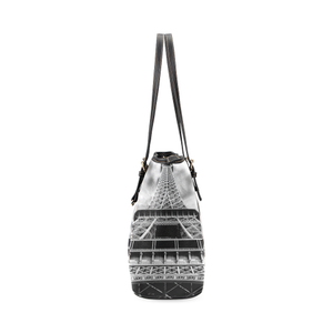 Eiffel Tower Leather Tote Bag