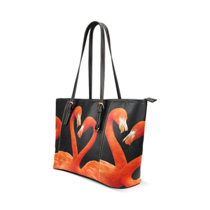 Flamingo Leather Tote Bag