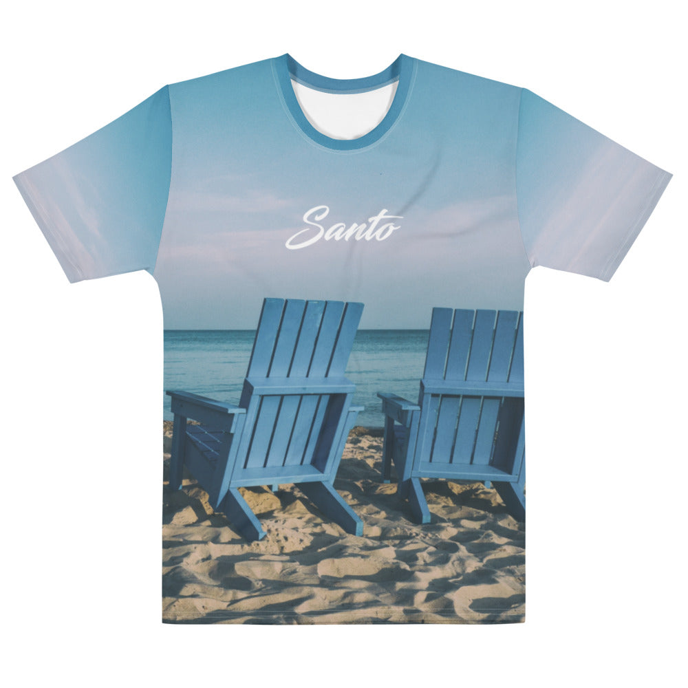 Blue Beach Chairs All Over T Shirt